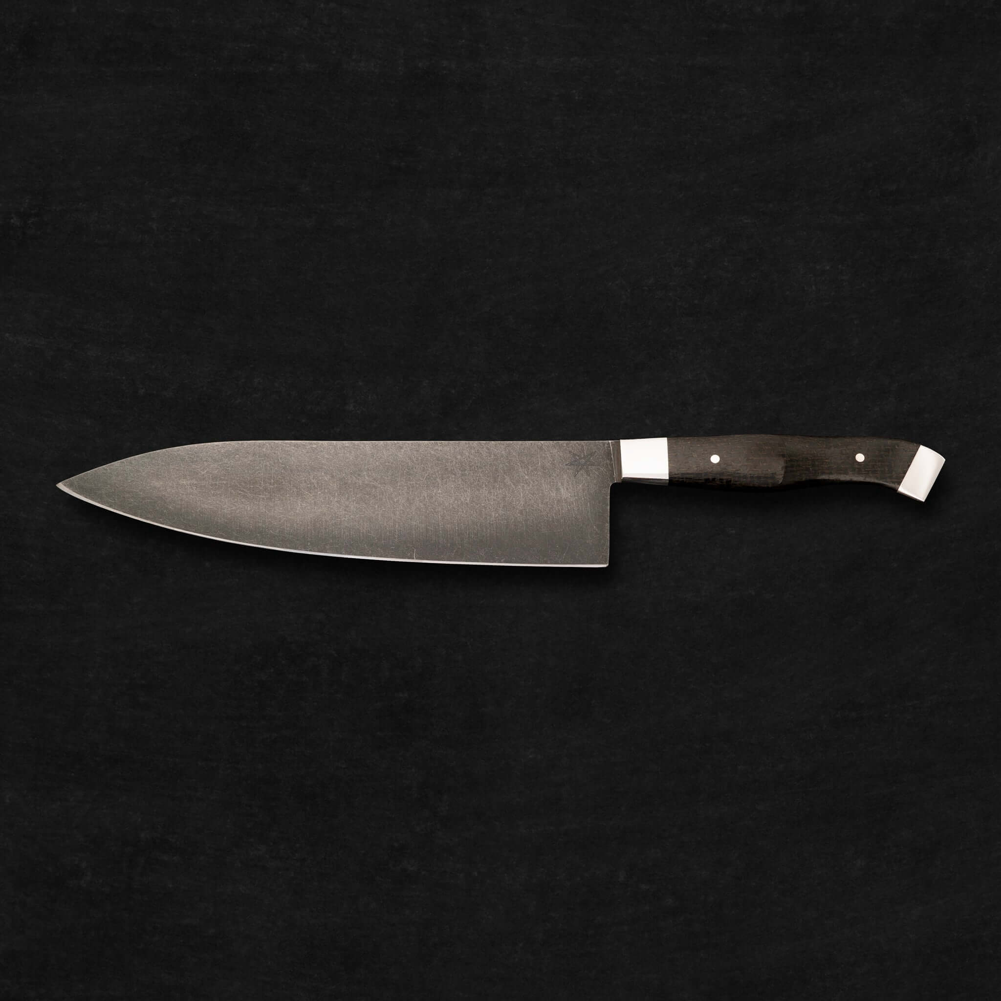 Town Cutler Carbon Pommel knife line with 52100 carbon steel stonewash blades and black handles