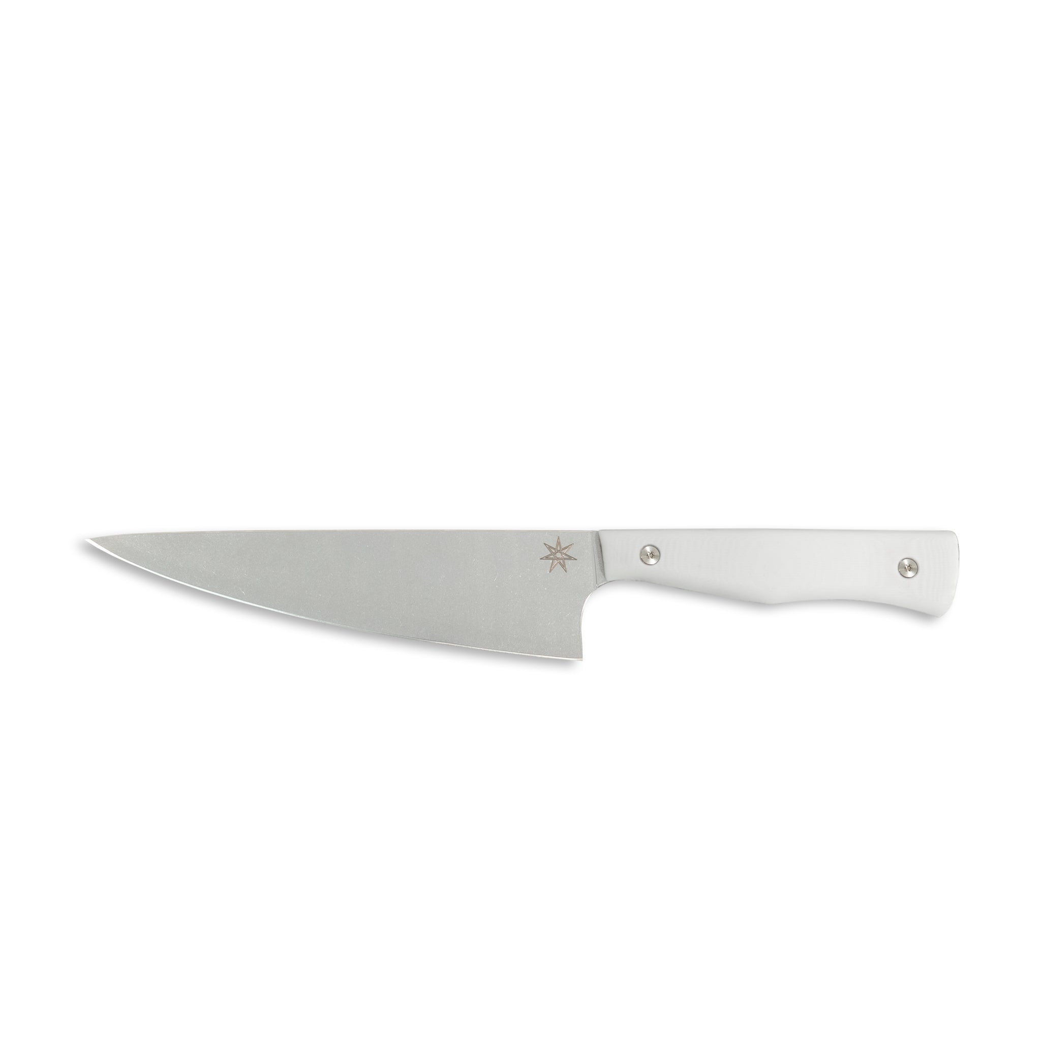 Stainless steel kitchen 7" chef knife with white handle