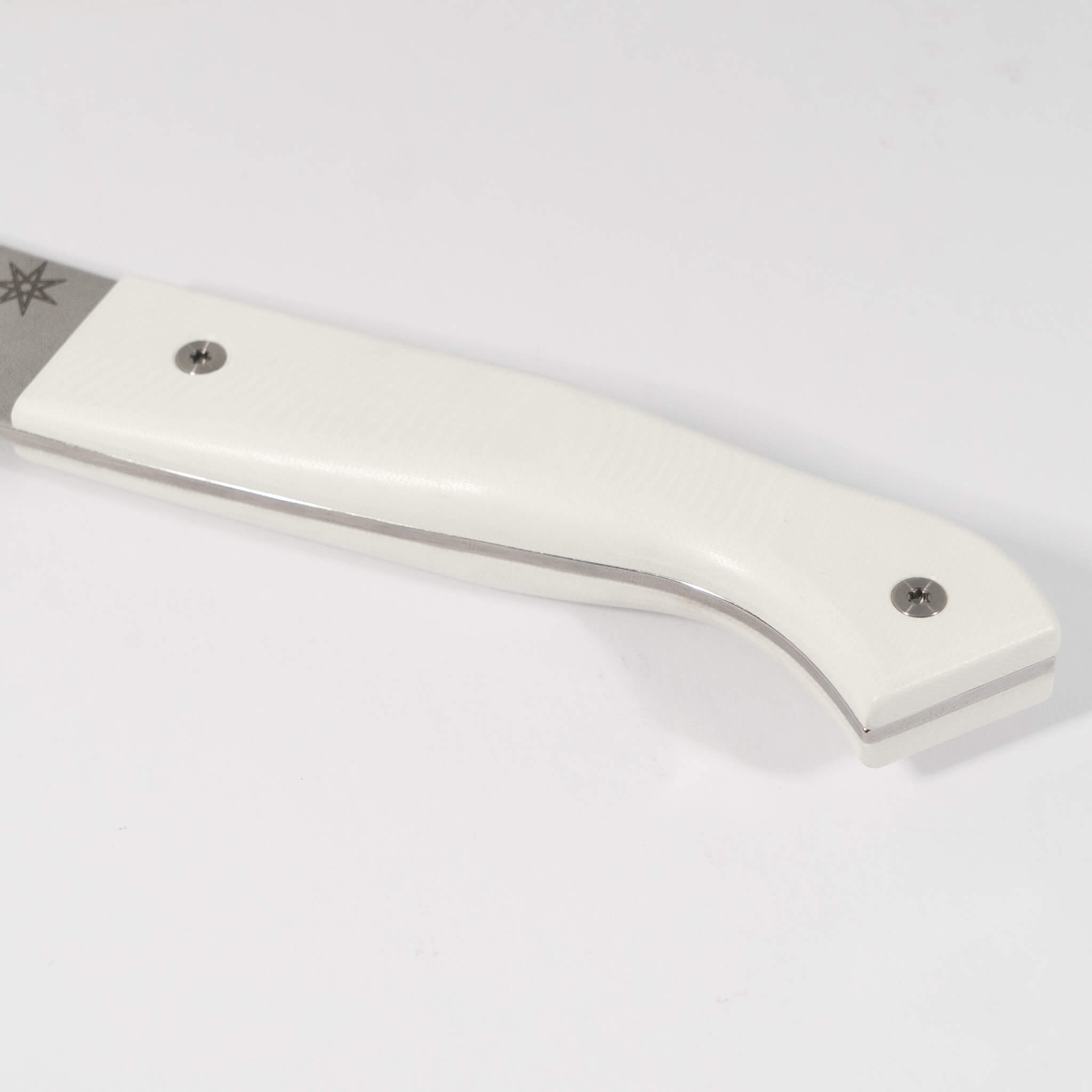 White G-10 kitchen knife handle Town Cutler 