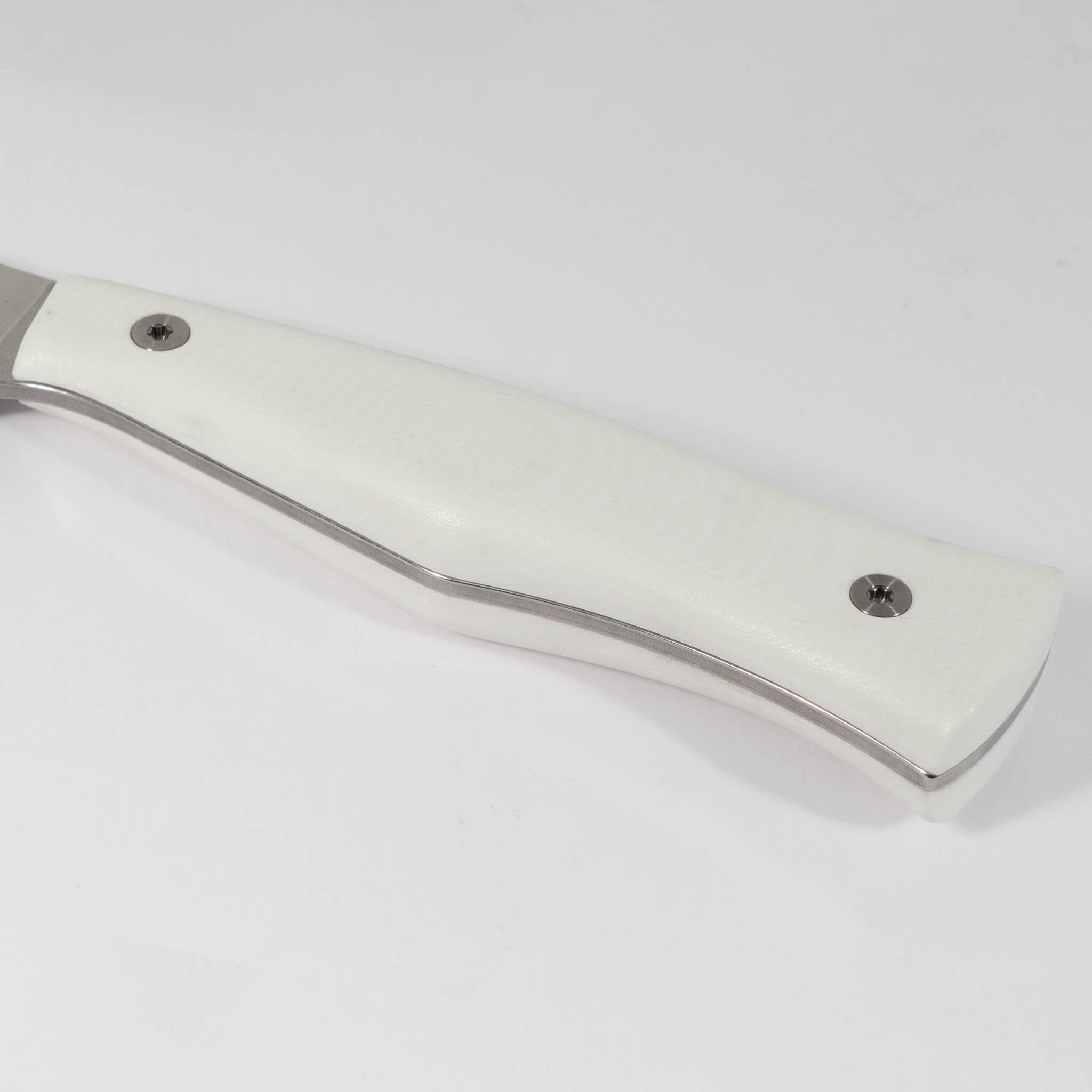 White G-10 kitchen knife handle Town Cutler 